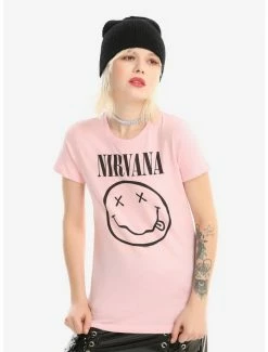 Budget 🛒 Nirvana Pink Smile 👧 Girls T-Shirt 🤩