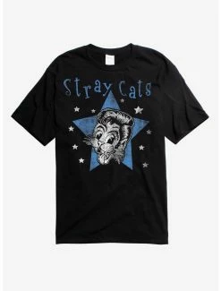 Best Sale ⭐ Stray Cats Logo Starts T-Shirt 🥰