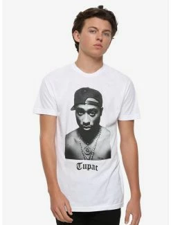 Best Sale 🥰 Tupac Black & White Photo T-Shirt ✔️ -Cheap Music Tees Store 12032966 av1