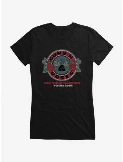 Outlet 🎁 Guns N' Roses Use Your Illusion Tour 1991 👧 Girls T-Shirt 😍 -Cheap Music Tees Store 12070007 hi