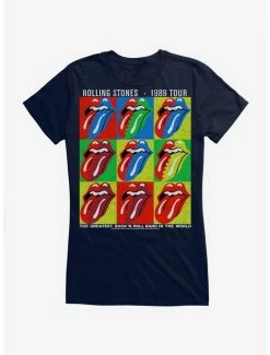 Best Pirce ✨ The Rolling Stones 1989 Tour Pop Art 👧 Girls T-Shirt 🛒 -Cheap Music Tees Store 12402658 hi