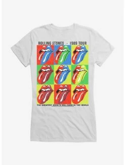 Best Pirce ✨ The Rolling Stones 1989 Tour Pop Art 👧 Girls T-Shirt 🛒 -Cheap Music Tees Store 12402690 hi
