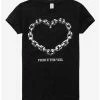 Wholesale 😉 Pierce The Veil Chain Heart Boyfriend Fit 👧 Girls T-Shirt 🧨 -Cheap Music Tees Store 14500940 hi