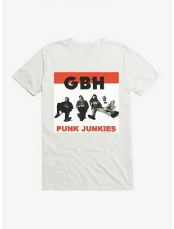 Brand new ✔️ GBH Punk Junkies T-Shirt 💯 -Cheap Music Tees Store 14718250 hi