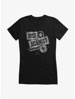 Flash Sale 🔔 Rise Against Patched Up 👧 Girls T-Shirt 🎉 -Cheap Music Tees Store 14817948 hi