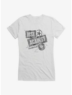 Flash Sale 🔔 Rise Against Patched Up 👧 Girls T-Shirt 🎉 -Cheap Music Tees Store 14817976 hi