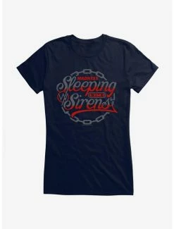 Best Sale 🎁 Sleeping With Sirens Chain Crest 👧 Girls T-Shirt 😀 -Cheap Music Tees Store 14817997 hi