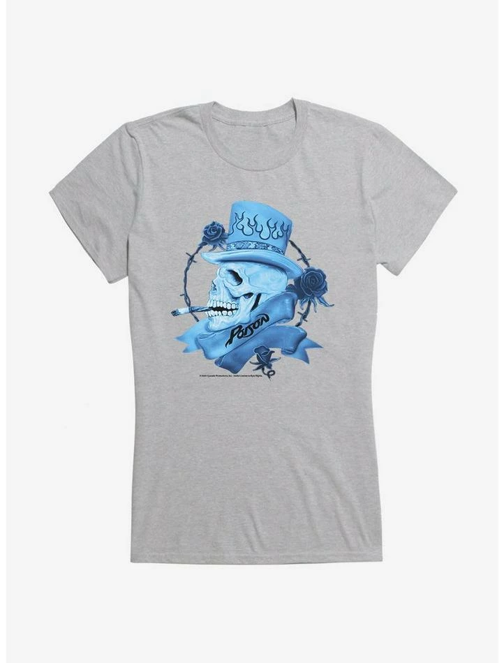 Best deal ✔️ Poison Blue Smoking Skull Logo 👧 Girls T-Shirt ❤️ 6 Best deal ✔️ Poison Blue Smoking Skull Logo 👧 Girls T-Shirt ❤️ - Image 4