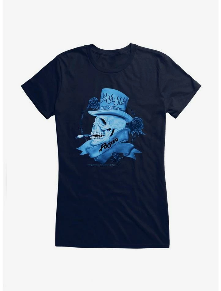 Best deal ✔️ Poison Blue Smoking Skull Logo 👧 Girls T-Shirt ❤️ 4 Best deal ✔️ Poison Blue Smoking Skull Logo 👧 Girls T-Shirt ❤️ - Image 2