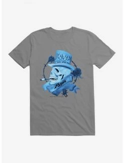 Flash Sale ⌛ Poison Blue Smoking Skull Logo T-Shirt 🎁 -Cheap Music Tees Store 14881703 hi