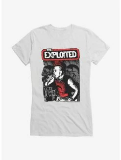 Deals 👍 The Exploited Start A War 👧 Girls T-Shirt ⭐ -Cheap Music Tees Store 15088939 hi
