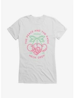 Budget ⌛ Neck Deep The Peace And The Panic Cherry Skull 👧 Girls T-Shirt ✨ -Cheap Music Tees Store 15157315 hi
