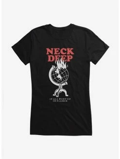 Flash Sale 👍 Neck Deep It All Went Up In Flames 👧 Girls T-Shirt 👍 -Cheap Music Tees Store 15157777 hi