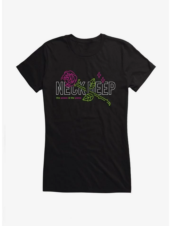 Flash Sale ๐ Neck Deep Neon Rose ๐ง Girls T-Shirt ๐คฉ 6 Flash Sale ๐ Neck Deep Neon Rose ๐ง Girls T-Shirt ๐คฉ - Image 4