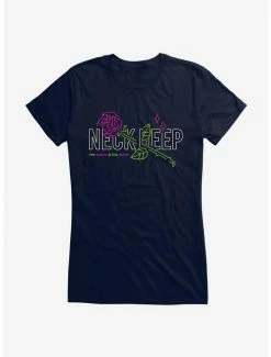 Flash Sale 👍 Neck Deep Neon Rose 👧 Girls T-Shirt 🤩