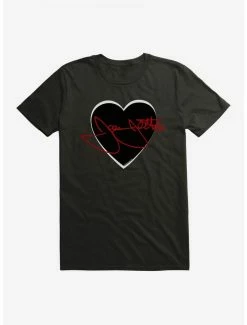 Wholesale 👍 Joan Jett Red Script Autograph In Heart T-Shirt ❤️ -Cheap Music Tees Store 15324278 hi