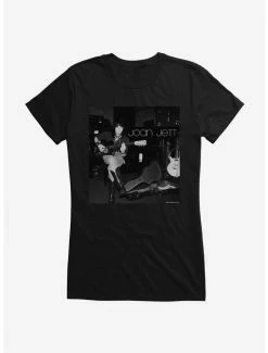 Best Pirce 💯 Joan Jett Black And White Photo Logo 👧 Girls T-Shirt 😍
