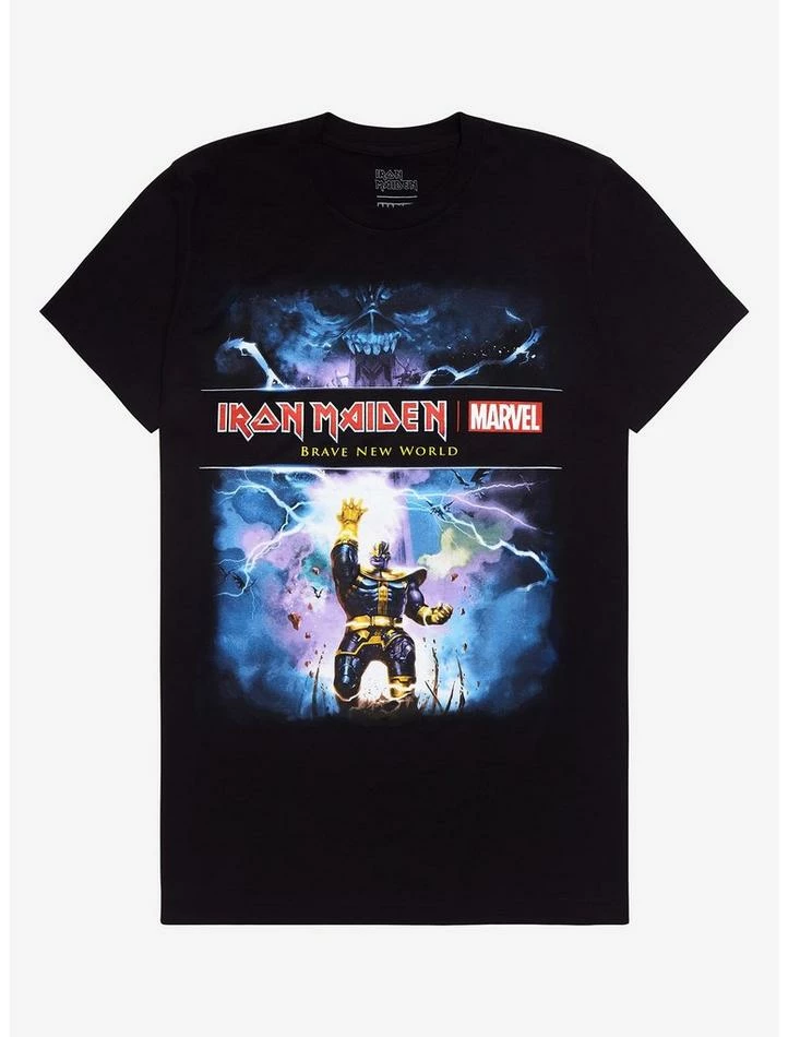 New ⭐ Marvel Iron Maiden Thanos Brave New World T-Shirt ✔️ 3 New ⭐ Marvel Iron Maiden Thanos Brave New World T-Shirt ✔️