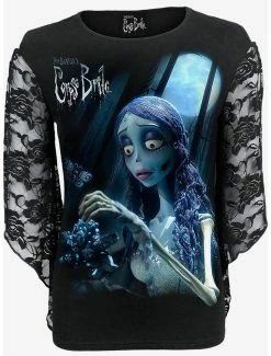 Wholesale ๐ Corpse Bride Glow In The Dark Lace Sleeve Top โจ