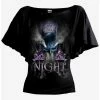 Deals 🎉 DC Comics Batman I Am The Night Boat Neck Bat Sleeve Top 👏 -Cheap Music Tees Store 17504072 hi