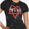 Hot Sale 😀 HIM Black Wash Heartagram 👧 Girls Baby T-Shirt 🤩 -Cheap Music Tees Store 17548526 hi