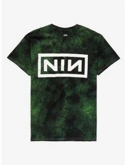 Cheap Music Tees Store 21 Wholesale ๐ Nine Inch Nails Green Tie-Dye Boyfriend Fit ๐ง Girls T-Shirt ๐ฅ