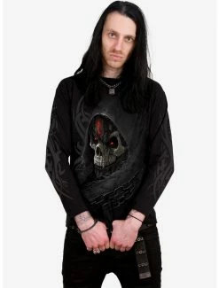 Outlet 🌟 Dark Death Long Sleeve T-Shirt Black 👏 -Cheap Music Tees Store 18603610 av1