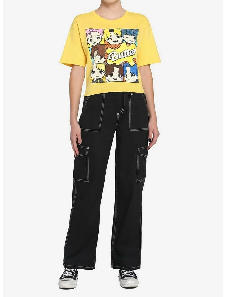 Brand new ๐ TinyTAN Butter Grid ๐ง Girls Crop T-Shirt Inspired By BTS ๐งจ 4 Brand new ๐ TinyTAN Butter Grid ๐ง Girls Crop T-Shirt Inspired By BTS ๐งจ - Image 2