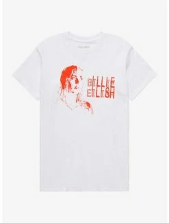 Best Sale 🛒 Billie Eilish Pixel Portrait Boyfriend Fit 👧 Girls T-Shirt 😉