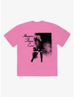 Brand new 🧨 Billie Eilish Happier Than Ever Pink Boyfriend Fit 👧 Girls T-Shirt 😀