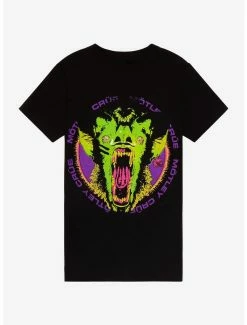 Budget 😍 Motley Crue Screaming Bat Boyfriend Fit 👧 Girls T-Shirt 👏