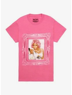 Brand new 👍 Nicki Minaj Hot Pink Portrait Boyfriend Fit 👧 Girls T-Shirt 😀