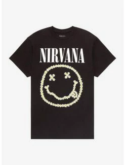 Best Sale ⭐ Nirvana Floral Smile Boyfriend Fit 👧 Girls T-Shirt 🧨