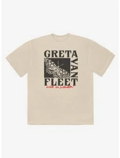 Cheap ⌛ Greta Van Fleet Live In London Boyfriend Fit 👧 Girls T-Shirt 🔔