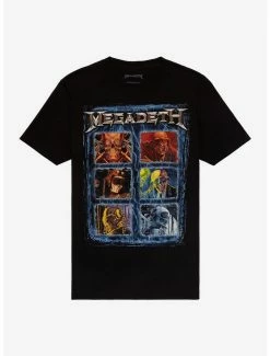 Budget 👏 Megadeth Vic Rattlehead Grid T-Shirt ✔️