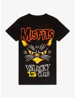 Budget 💯 Misfits Unlucky 13 Boyfriend Fit 👧 Girls T-Shirt 🔥