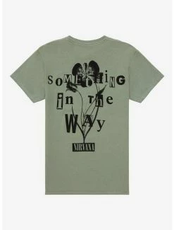 Hot Sale 😉 Nirvana Something In The Way Text Boyfriend Fit 👧 Girls T-Shirt 😉