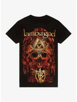 Best reviews of 😀 Lamb Of God Skull Stained Glass Boyfriend Fit 👧 Girls T-Shirt 👍