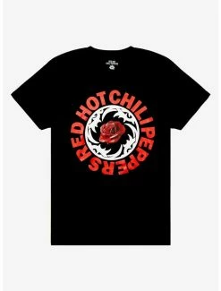 Outlet 😉 Red Hot Chili Peppers Rose Boyfriend Fit 👧 Girls T-Shirt 🎉