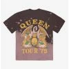 Best deal 🤩 Queen '75 Tour Dip-Dye Boyfriend Fit 👧 Girls T-Shirt 😉 -Cheap Music Tees Store 19433051 hi