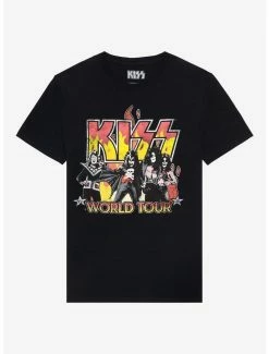 Hot Sale 🎁 KISS 1977 World Tour Boyfriend Fit 👧 Girls T-Shirt ❤️