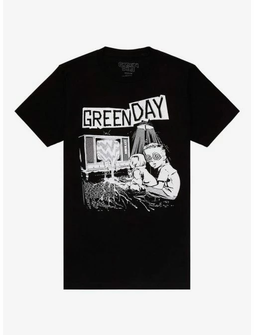 Hot Sale 😍 Green Day TV Wasted Boyfriend Fit 👧 Girls T-Shirt ✔️ -Cheap Music Tees Store 19435610 hi