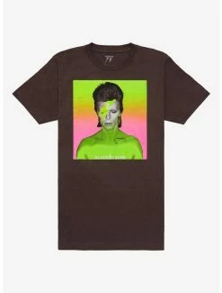 Cheap ⌛ David Bowie Aladdin Sane Neon Album Cover T-Shirt 😍