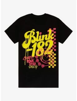 Deals 😍 Blink-182 Crappy Punk Rock Graffiti Boyfriend Fit 👧 Girls T-Shirt 😉