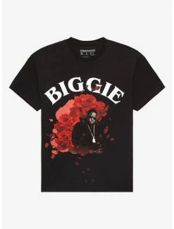 Cheap 🎁 The Notorious B.I.G. Roses Portrait Boyfriend Fit 👧 Girls T-Shirt 🛒
