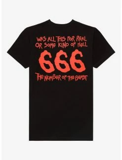 Hot Sale 🛒 Iron Maiden The Number Of The Beast Lyrics T-Shirt 🛒 -Cheap Music Tees Store 19826511 av1