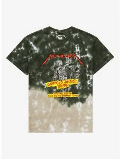 New 🧨 Metallica Damaged Justice Tour Tie-Dye T-Shirt 🤩