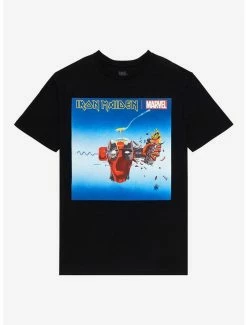Cheapest 🧨 Marvel Iron Maiden Deadpool Can I Play With Madness T-Shirt ❤️