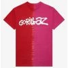 Cheap 🎉 Gorillaz Pink & Red Split Wash T-Shirt 💯 2 Cheap 🎉 Gorillaz Pink & Red Split Wash T-Shirt 💯 -Cheap Music Tees Store 19866231 hi