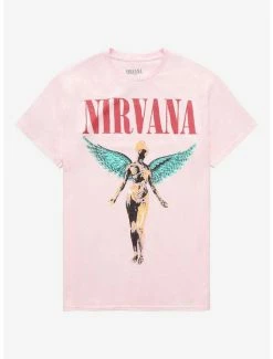 Cheapest 👍 Nirvana In Utero Pastel Boyfriend Fit 👧 Girls T-Shirt 🎁